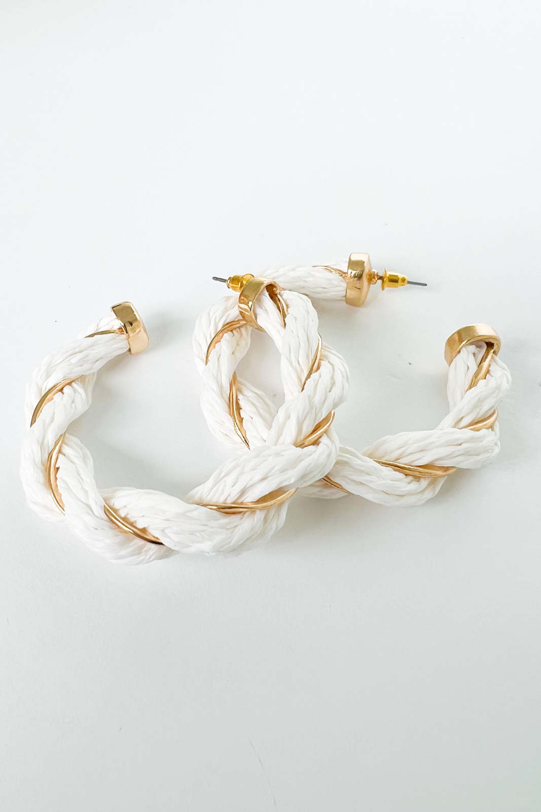 Summer Twisted Raffia Hoop Earrings - fab'rik