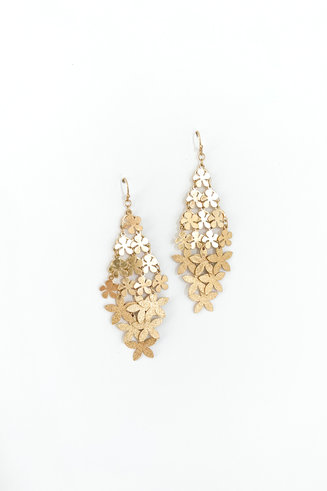 Layla Textured Flower Drop Earrings - fab'rik