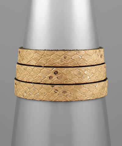 Jade Snakeskin Wrap Bracelet - fab'rik