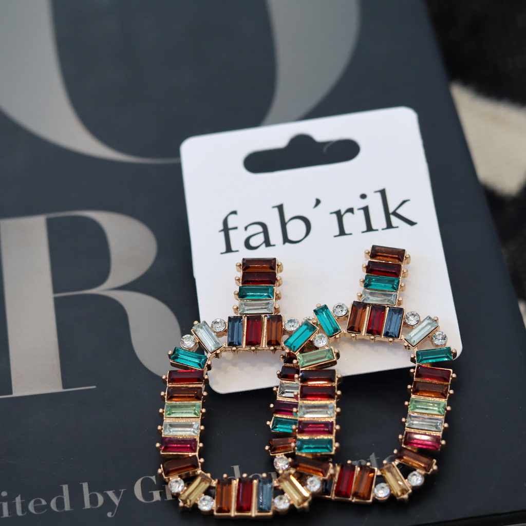 SALE - Araina Rectangle Earrings - Multi - fab'rik