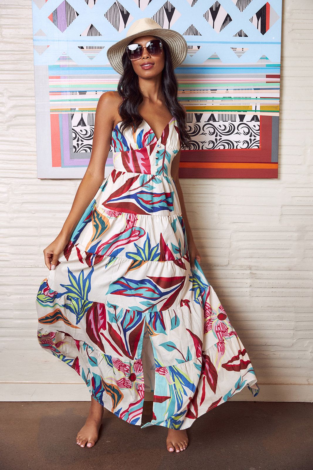 Merida Floral Tiered Maxi Dress - fab'rik
