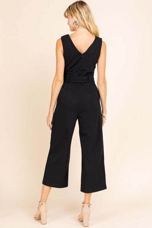 Adley Tie Waist Crop Jumpsuit - fab'rik
