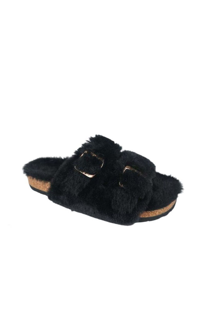 SALE - Camden Fur Slide Slipper - fab'rik