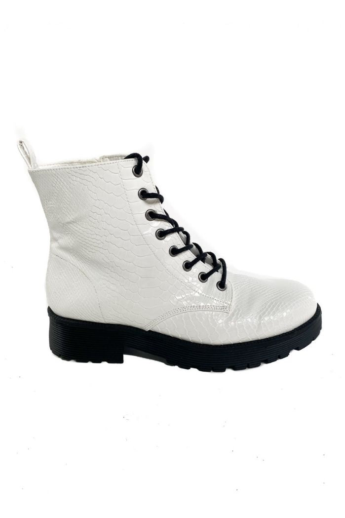 SALE - Coconuts by Matisse Lotus Croc Combat Boot - fab'rik