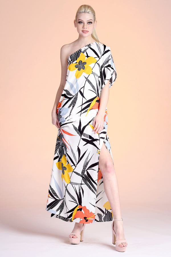 Capri Palm Print Maxi Dress - fab'rik