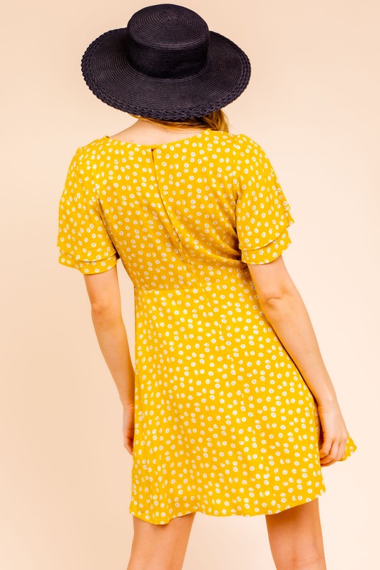 SALE - Armelle Short Sleeve Printed Mini Dress - fab'rik
