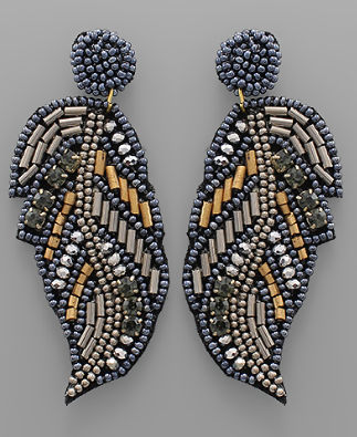 Beaded Feather Earring - fab'rik