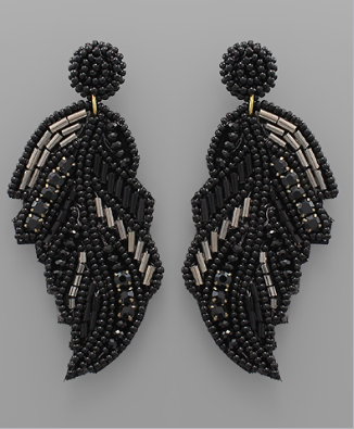 Beaded Feather Earring - fab'rik