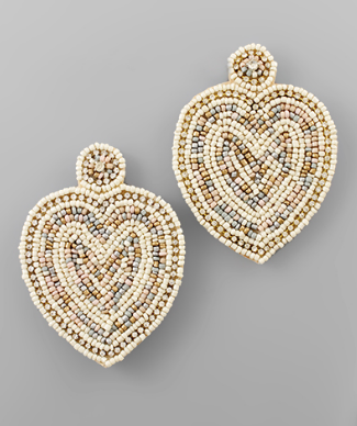 Beaded Heart Earrings - fab'rik