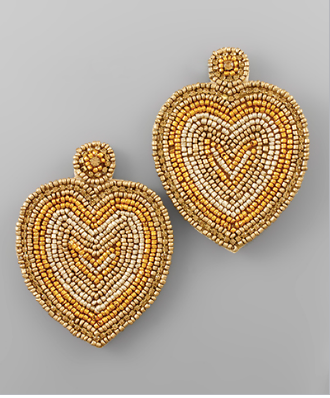 Beaded Heart Earrings - fab'rik