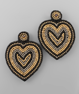 Beaded Heart Earrings - fab'rik