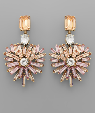 Heart Burst Crystal Earrings - fab'rik