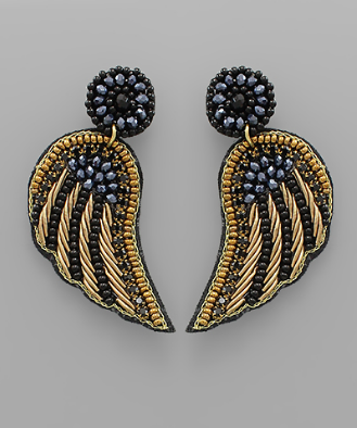 Beaded Wing Earrings - fab'rik