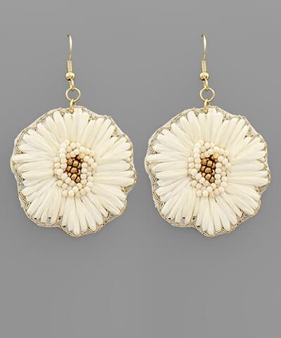 SALE - Isabella Raffia Floral Earrings - fab'rik