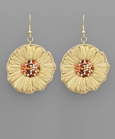SALE - Isabella Raffia Floral Earrings - fab'rik