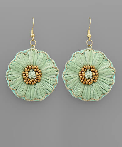 SALE - Isabella Raffia Floral Earrings - fab'rik