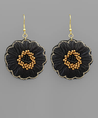 SALE - Isabella Raffia Floral Earrings - fab'rik