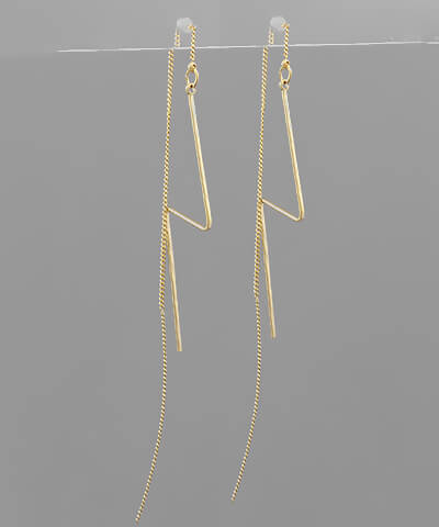 Henley Lightning Bolt Threaded Back Earring - fab'rik