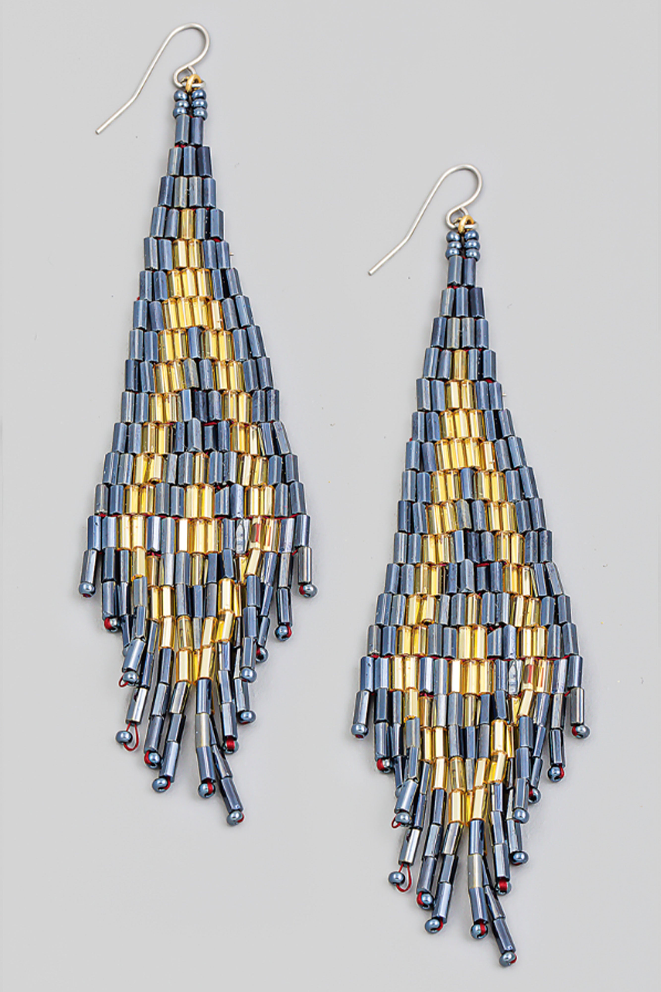 Milo Metallic Seed Bead Earring - fab'rik