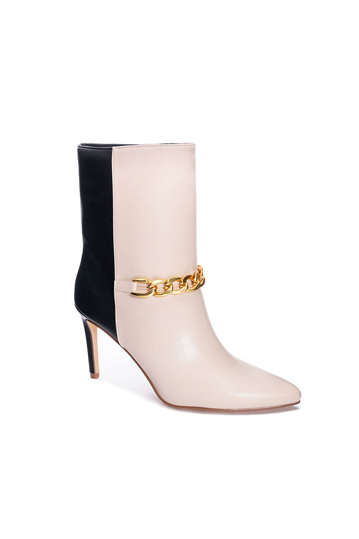 SALE - Elisha Chain Detail Heeled Bootie - fab'rik