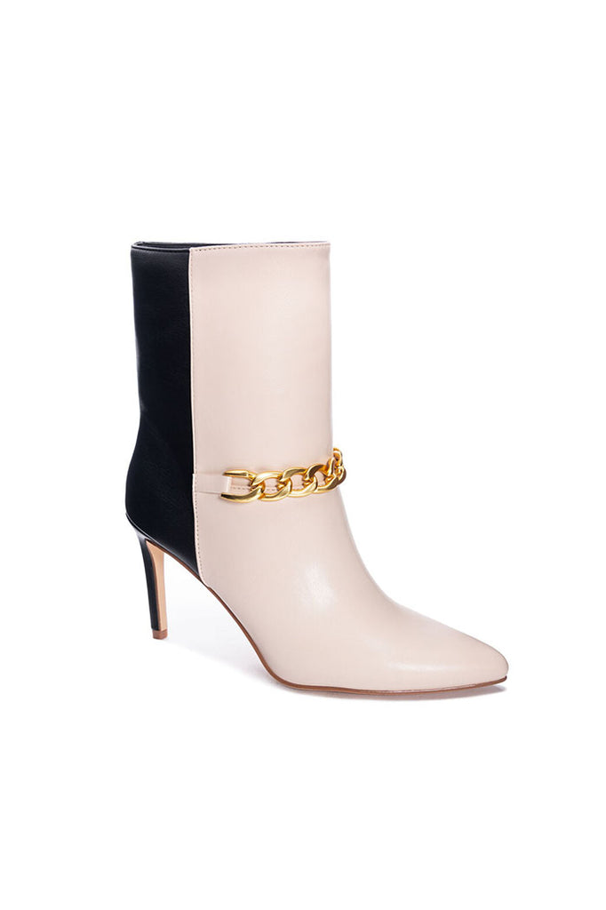 SALE - Elisha Chain Detail Heeled Bootie - fab'rik
