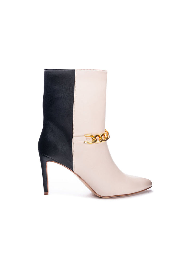 SALE - Elisha Chain Detail Heeled Bootie - fab'rik