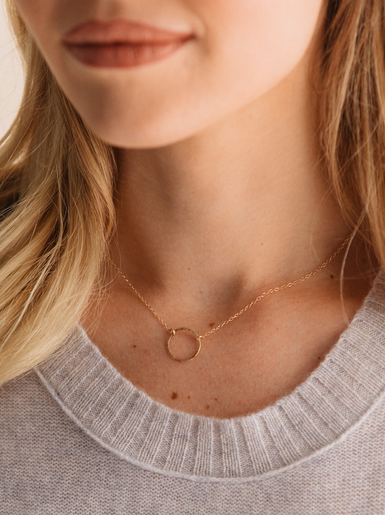 Floating Shape Necklace: Gold Circle - fab'rik