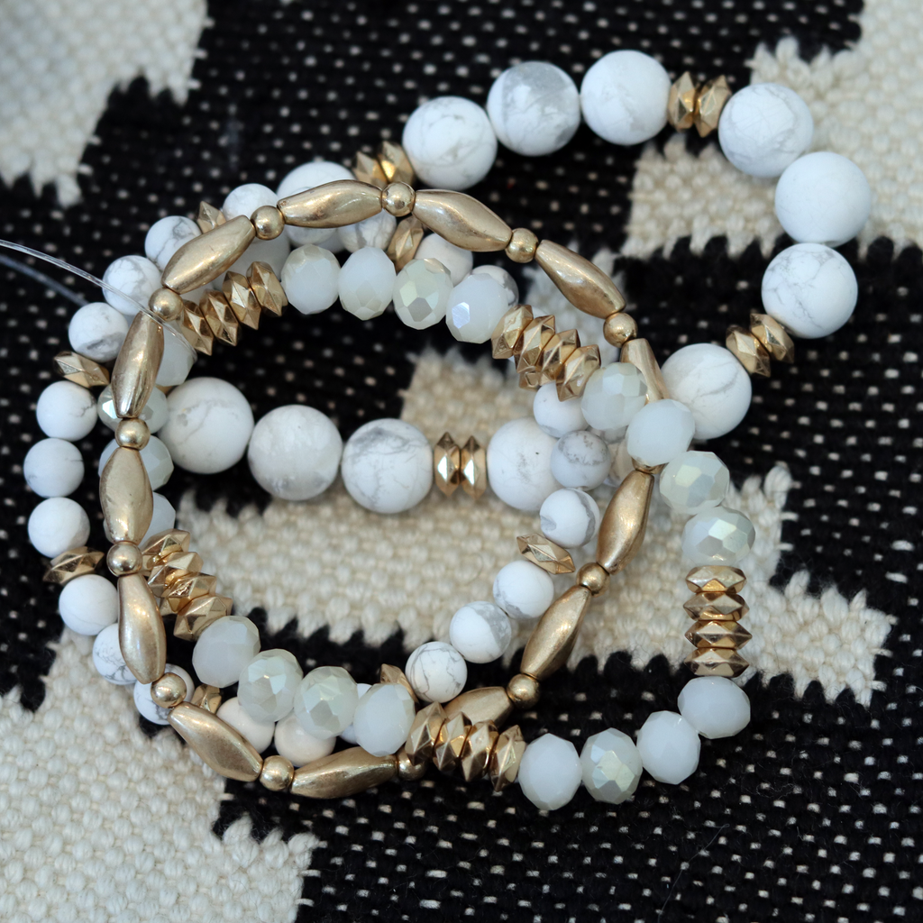 SALE - Harper Stone and Bead Bracelet - fab'rik