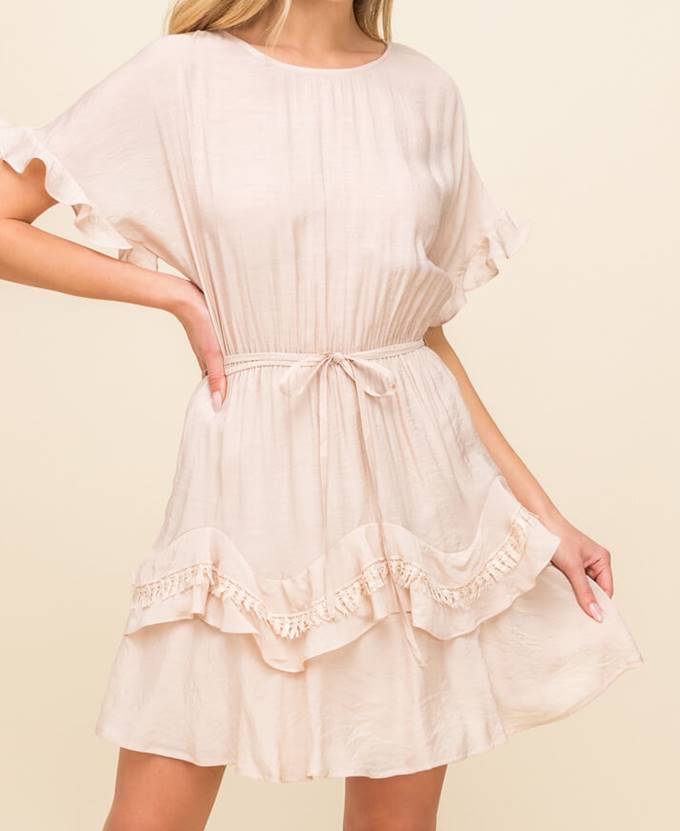 SALE - Amora Ruffle Detail Mini Dress - fab'rik