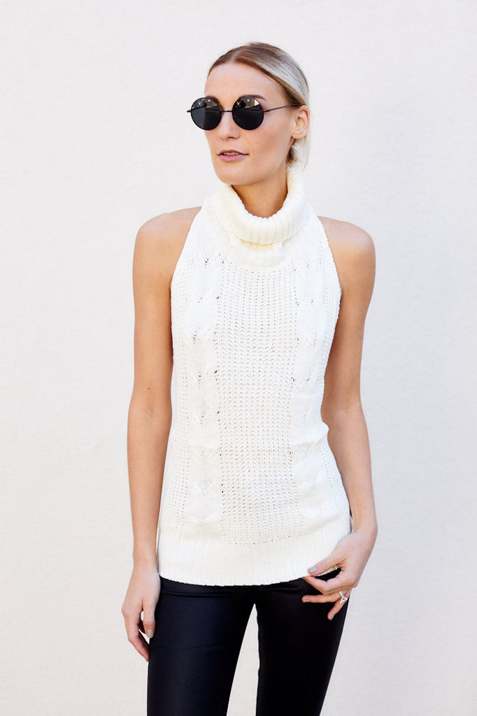 Isabella Sleeveless Turtleneck Sweater - fab'rik