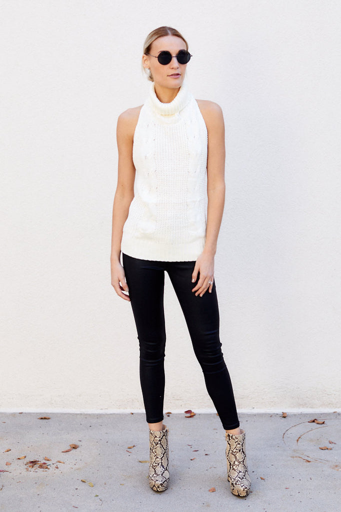 Isabella Sleeveless Turtleneck Sweater - fab'rik