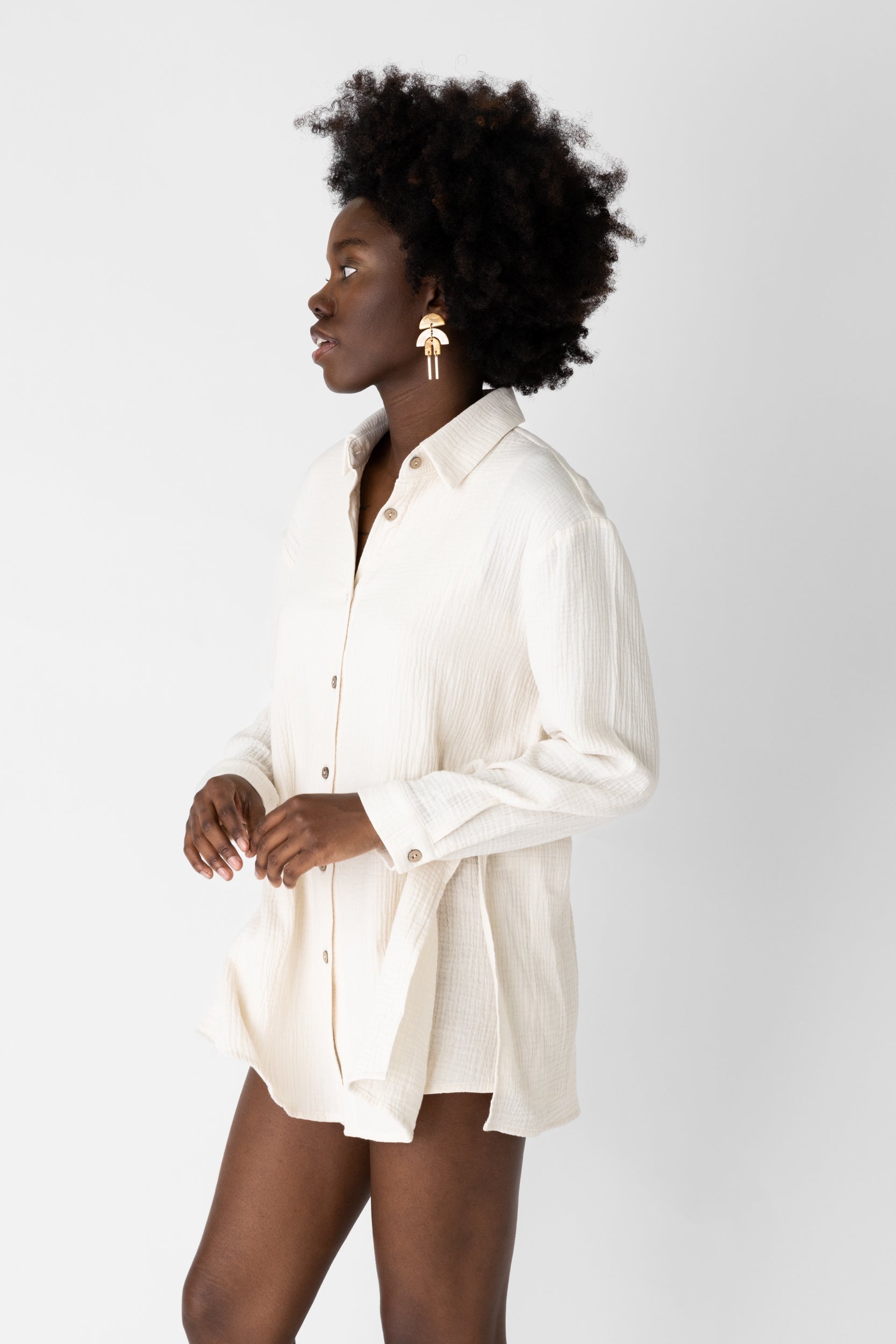 Lois Button Down Romper - fab'rik