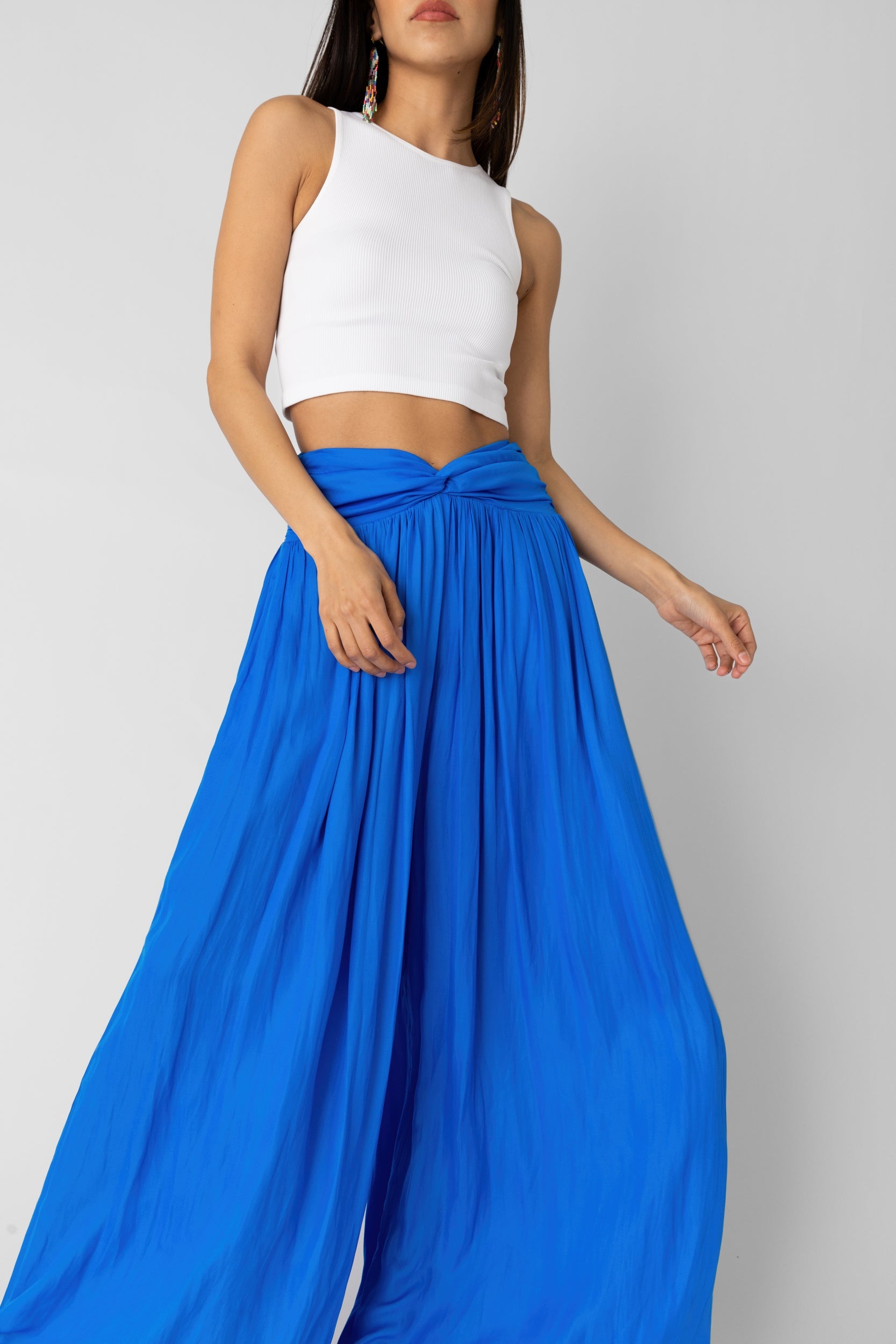 Iris Front Twist Detail Wide Leg Pants - fab'rik