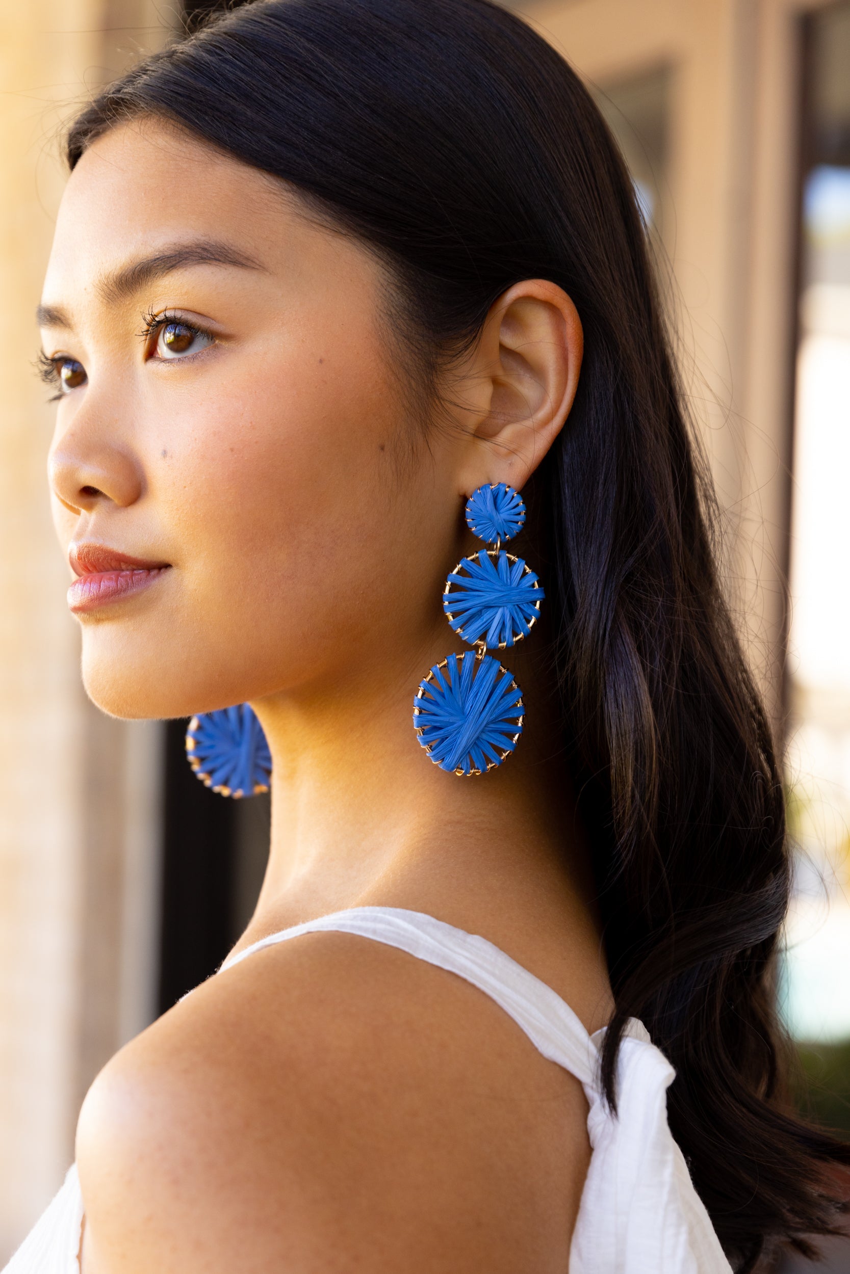 Margot Tiered Raffia Drop Earrings - fab'rik