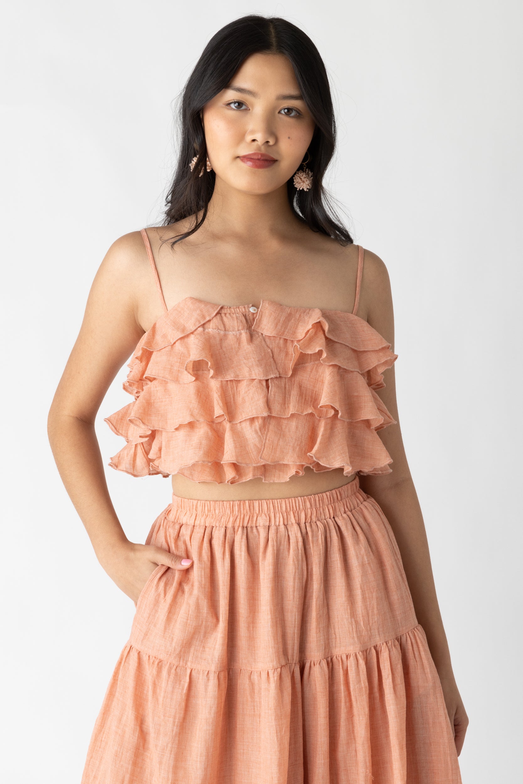 Ivy Ruffle Cropped Top - fab'rik