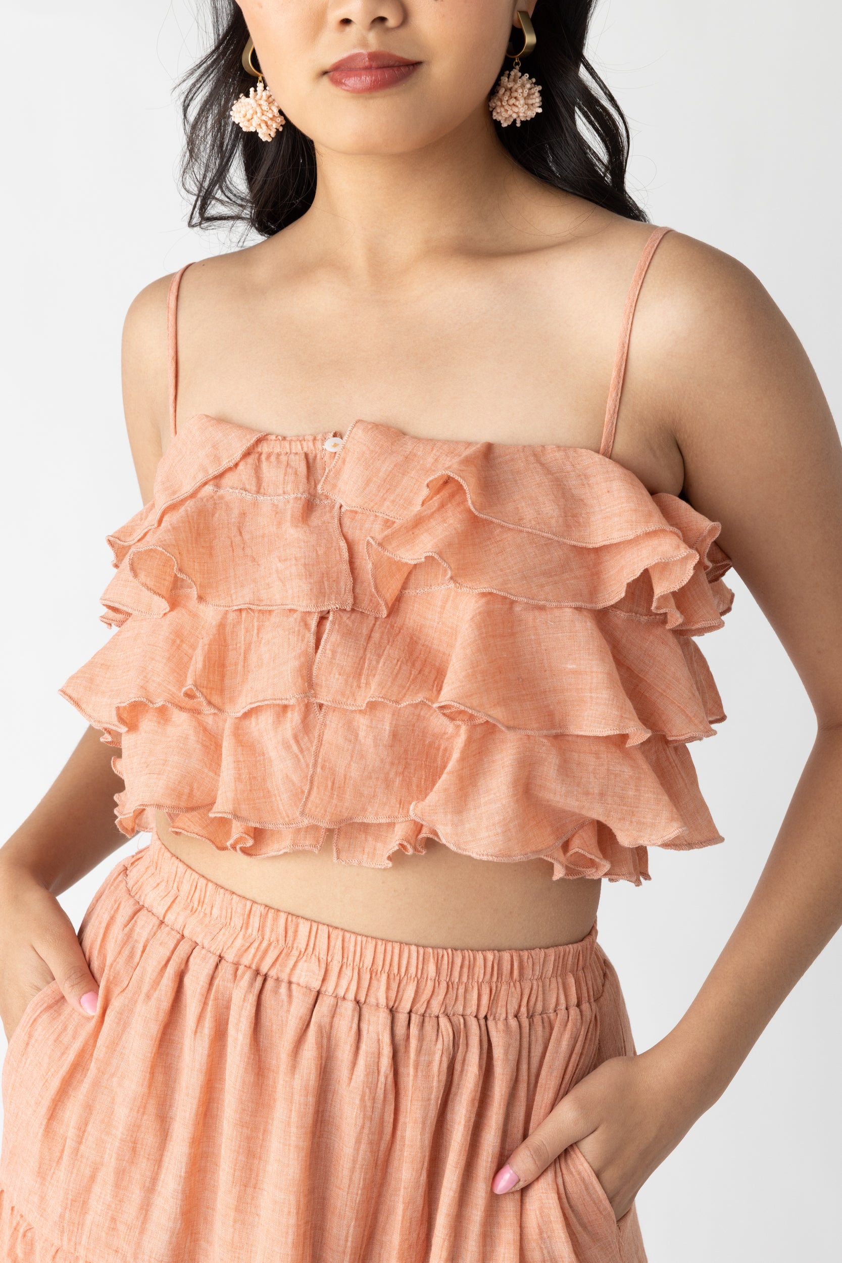 Ivy Ruffle Cropped Top - fab'rik