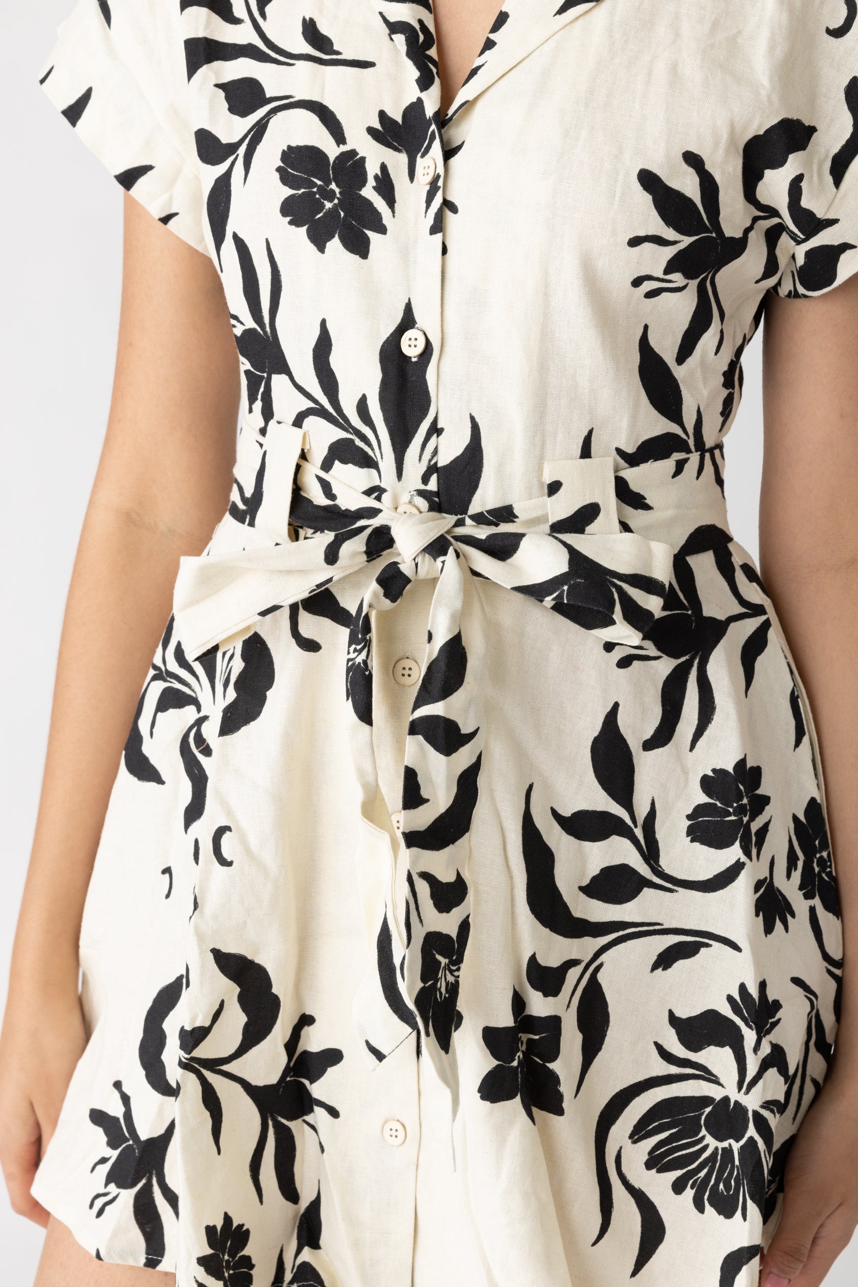 Lacy Floral Linen Dress - fab'rik