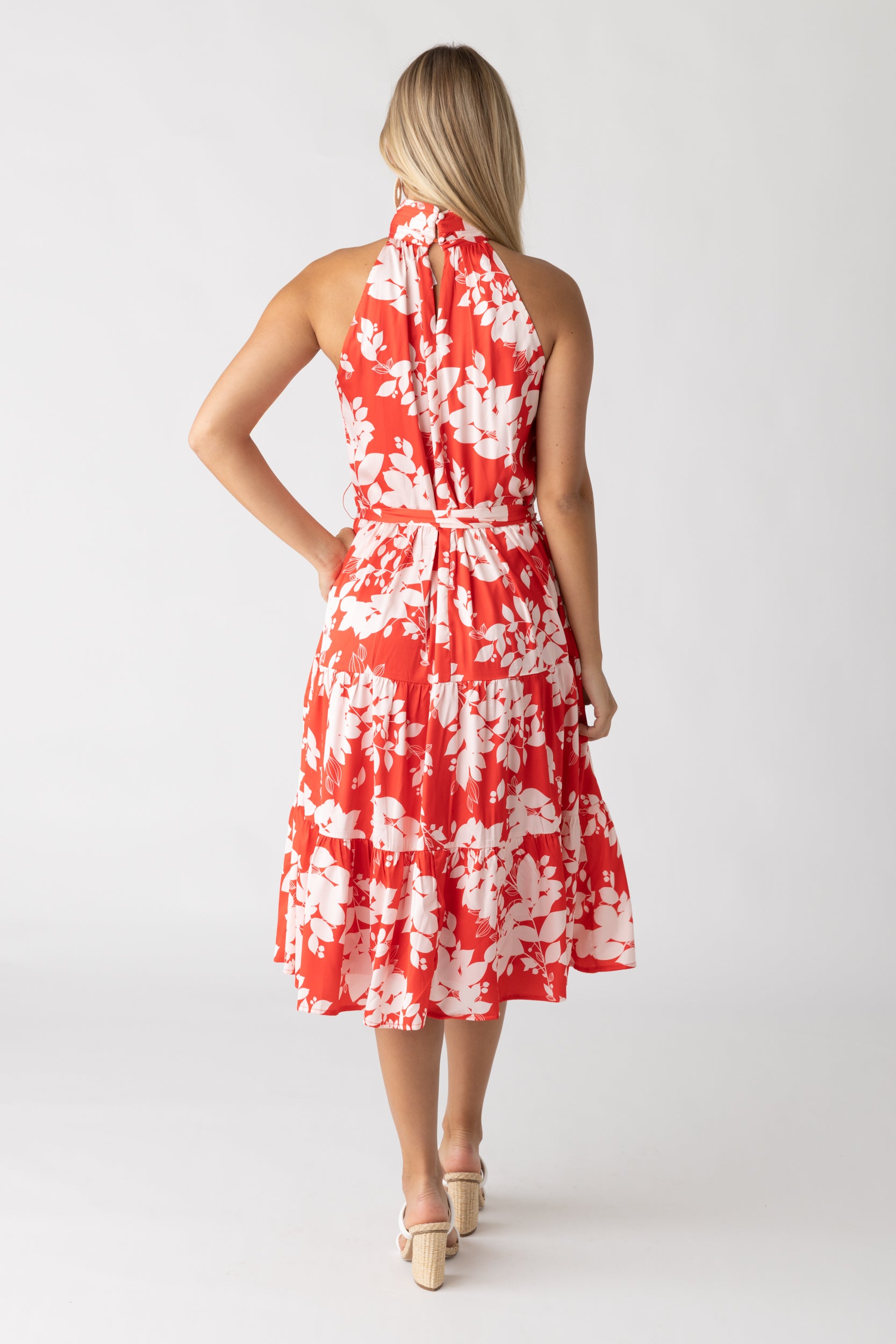 Sara High Neck Sleeveless Midi Dress - fab'rik