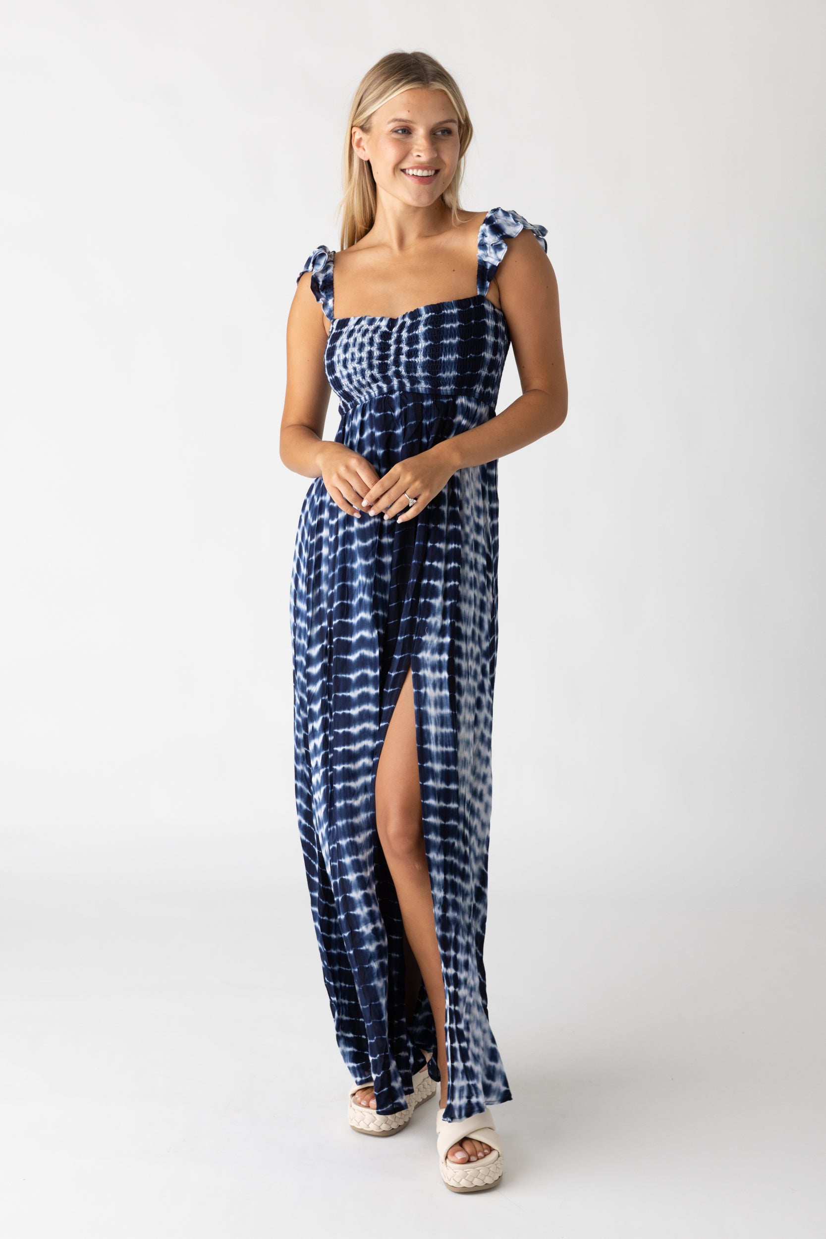 Alex Indigo Tie Dye Maxi Dress - fab'rik