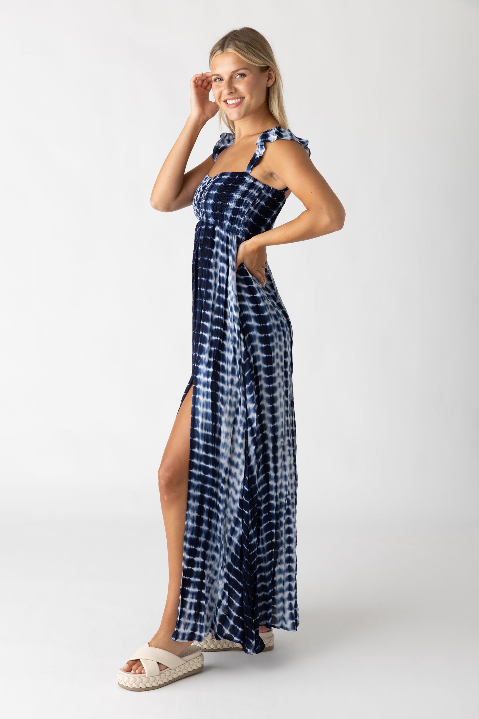 Alex Indigo Tie Dye Maxi Dress - fab'rik