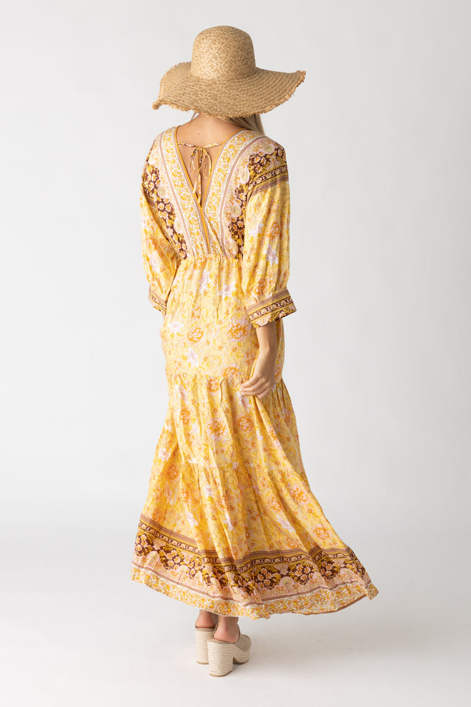 Dorothy Floral Printed Kimono Maxi Dress - fab'rik