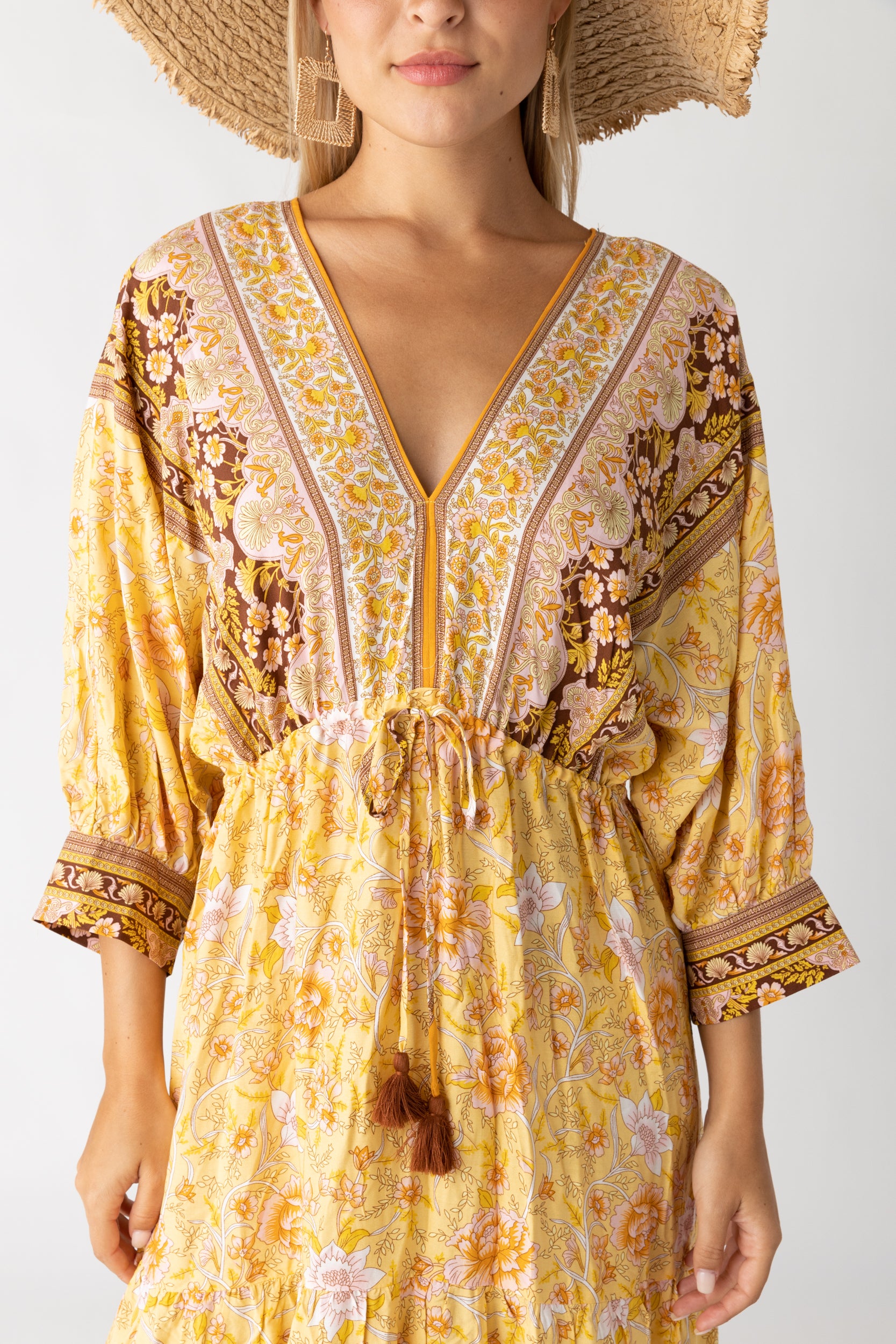 Dorothy Floral Printed Kimono Maxi Dress - fab'rik