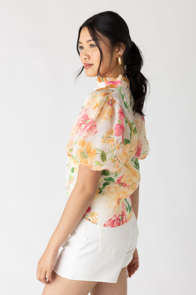 Rachel Short Sleeve Floral Blouse - fab'rik