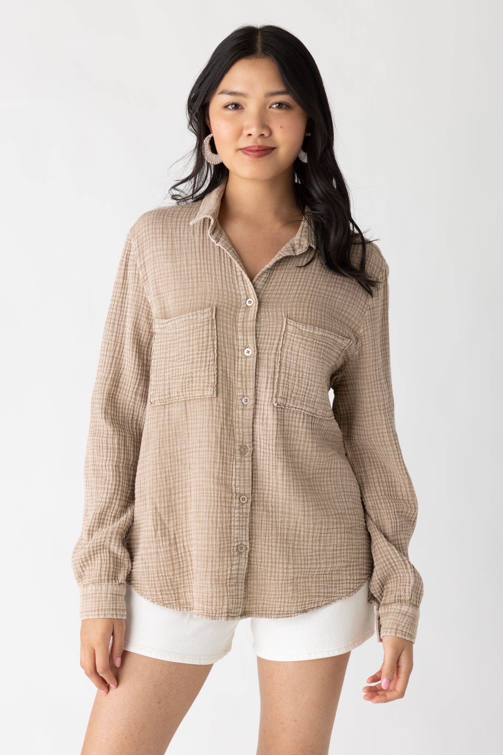 Z Supply Kaili Button Up Gauze Top - fab'rik