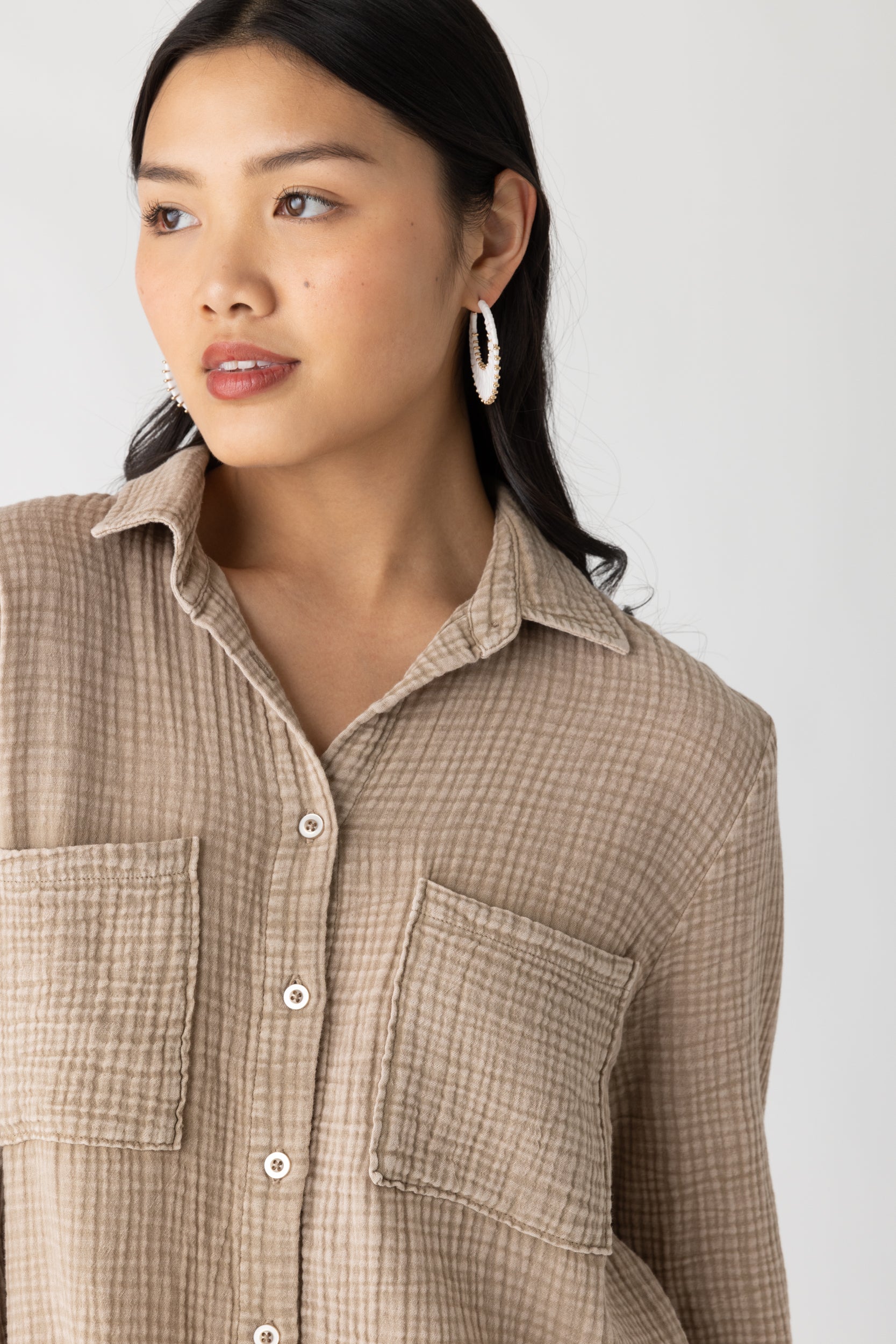 Z Supply Kaili Button Up Gauze Top - fab'rik
