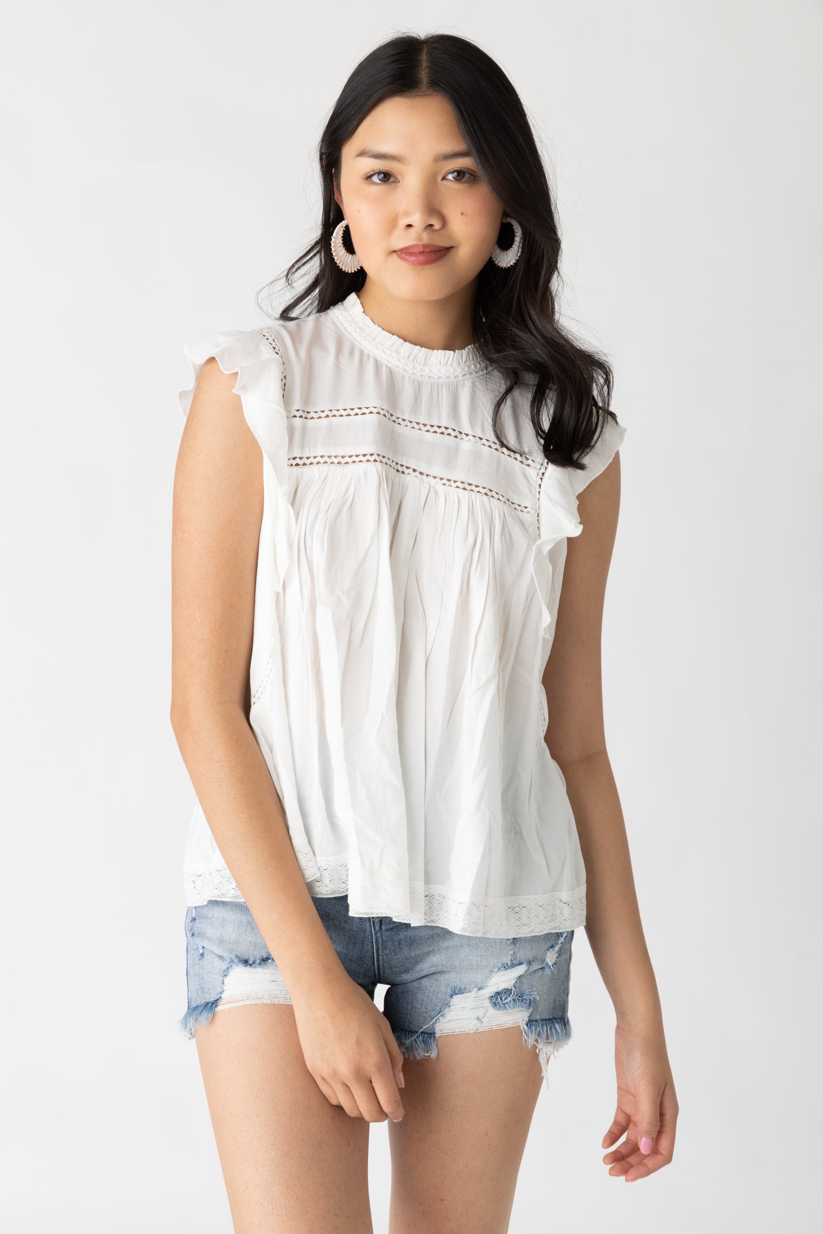 Adriana Sleeveless Peasant Blouse - fab'rik
