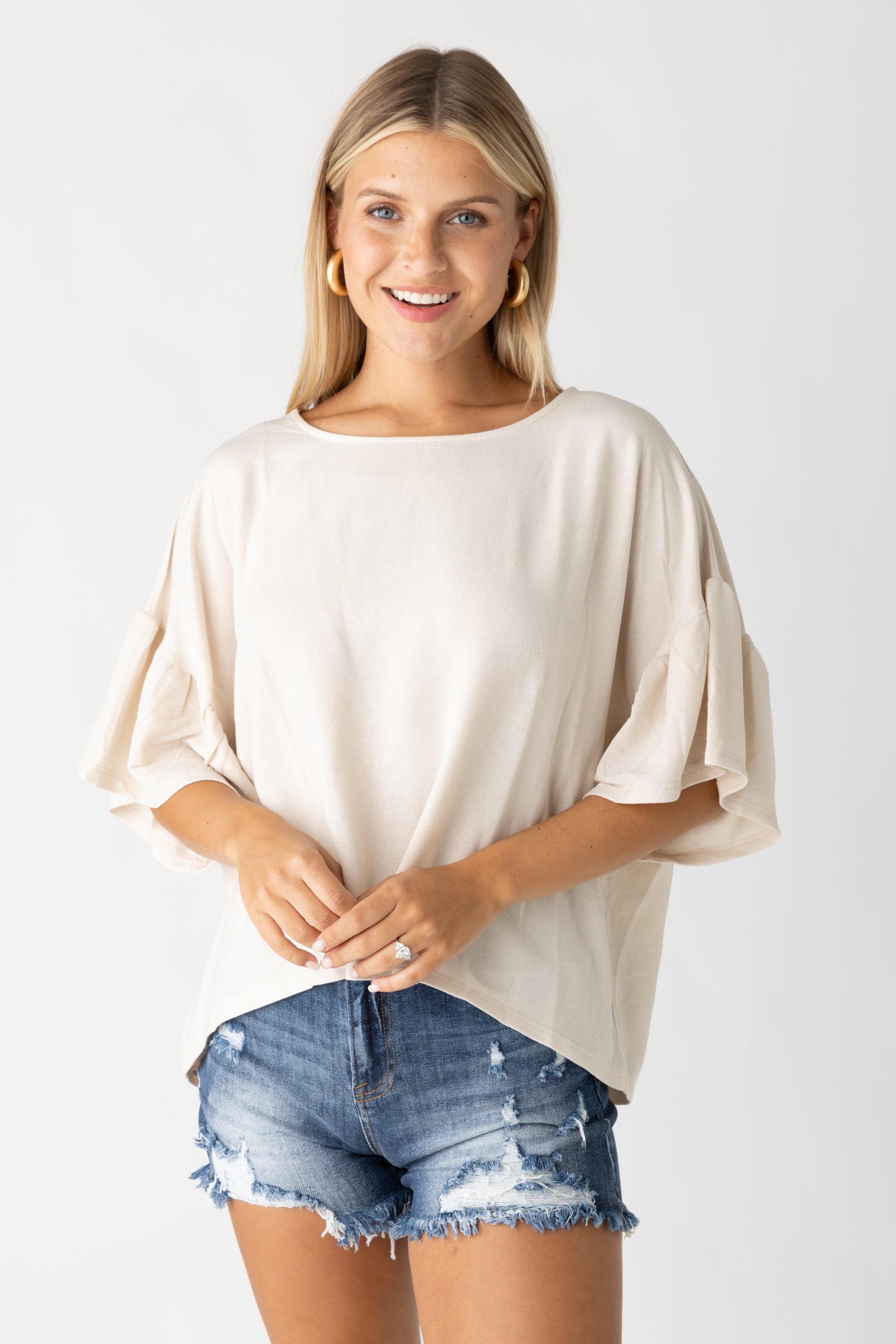 Brynn Ruffle Trim Tee - fab'rik