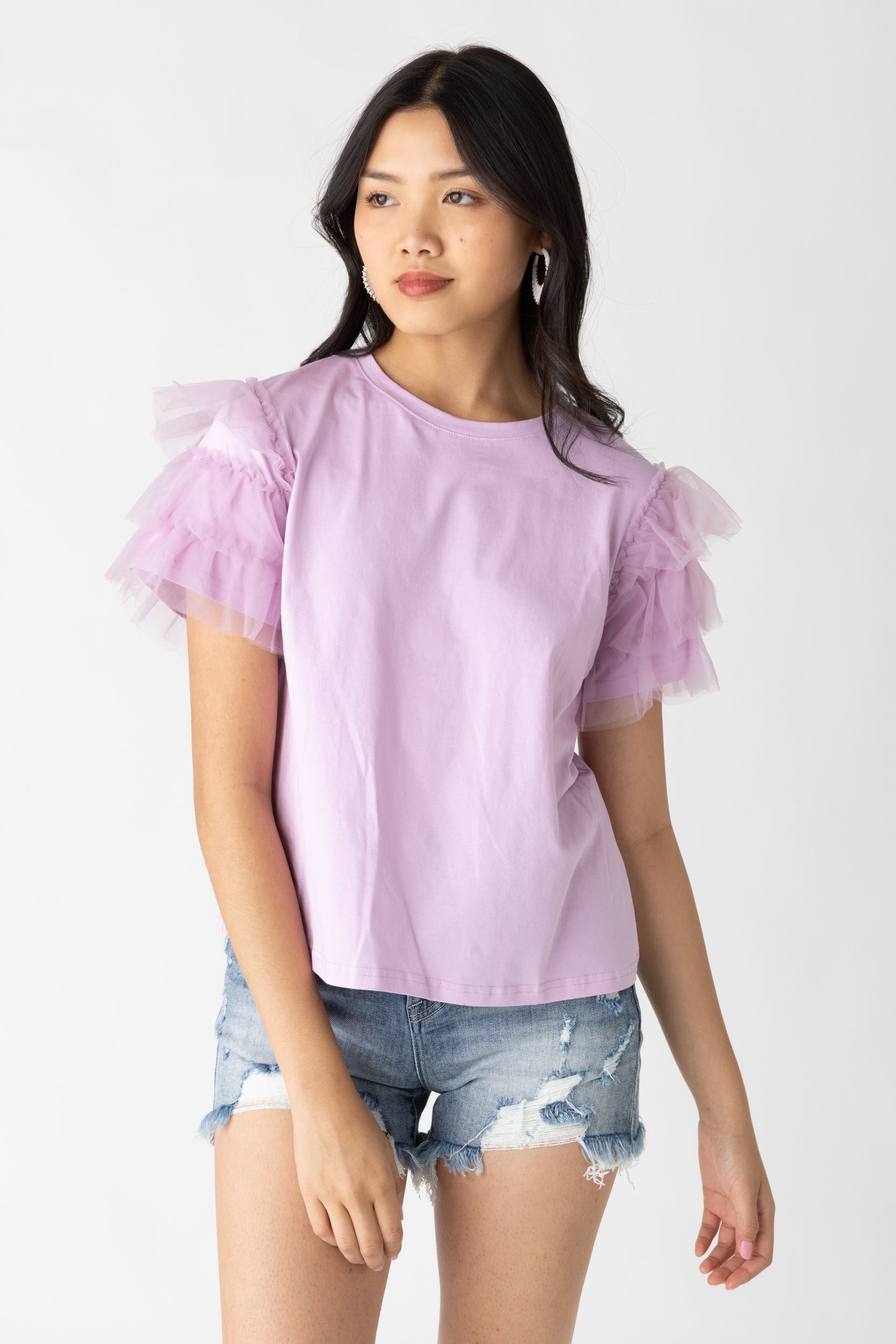 Gina Layered Tulle Sleeve Top - fab'rik