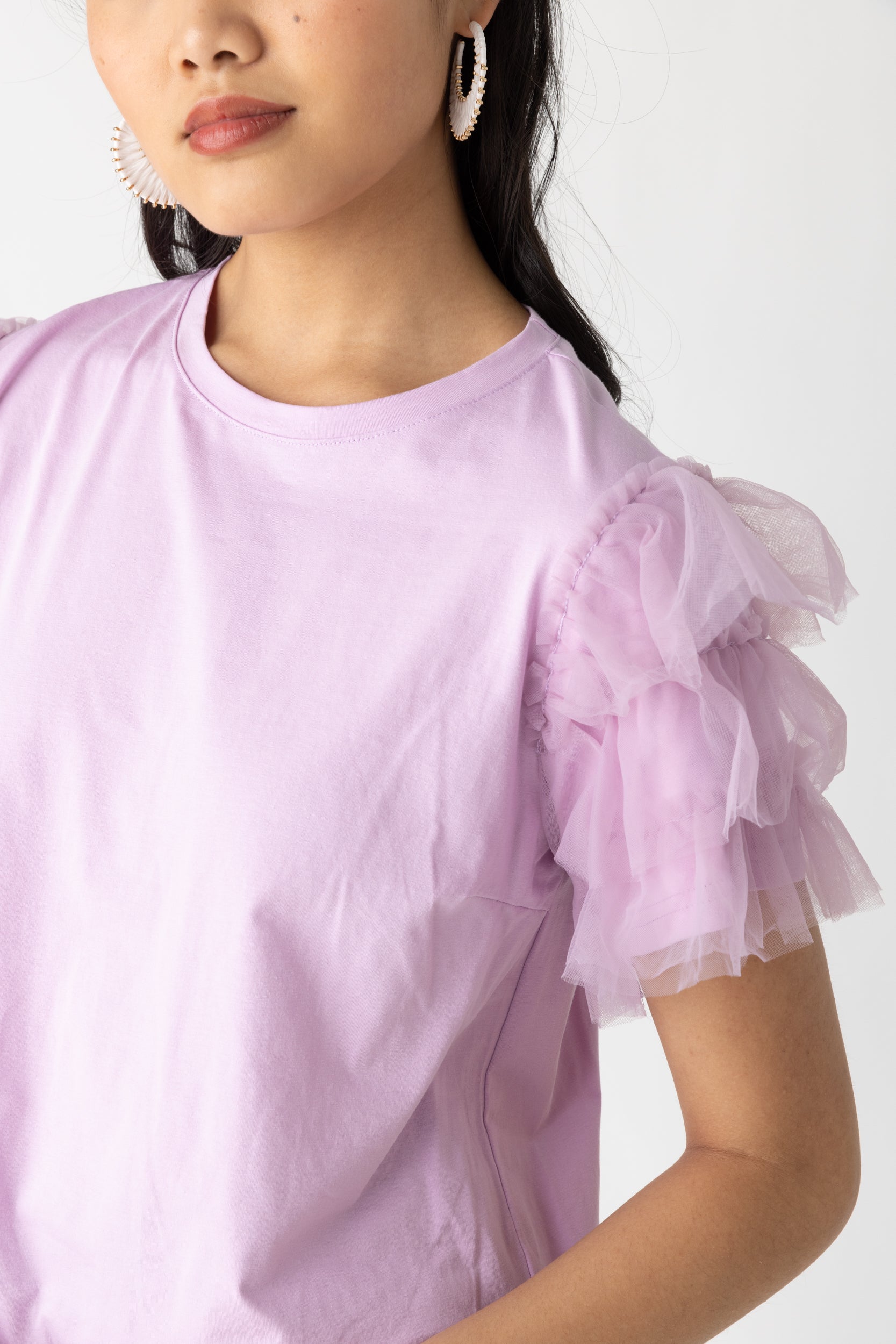 Gina Layered Tulle Sleeve Top - fab'rik