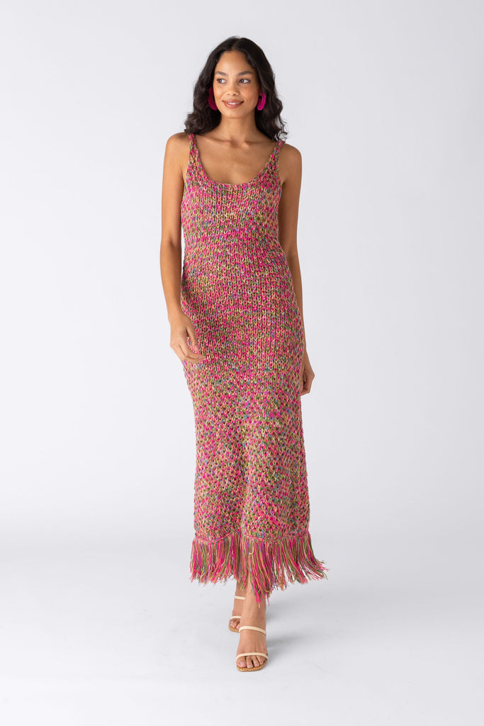 Alexa Crochet Fringed Midi Dress - fab'rik